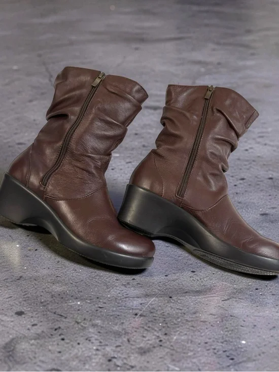 Alegria Ivy-642 Mid-Calf Brown Leather Boots - Picture 4 of 9